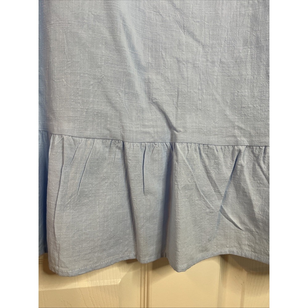 Kirundo Dress Blue Embroidered Boho Flutter Sleeve Sundress Size Large - Picture 4 of 8